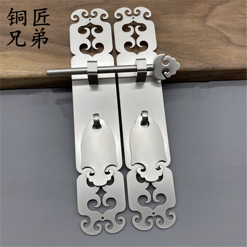 New Chinese Red Wood Furniture Furniture White Copper Handle Thickened Nickel-plated Bookcase Cabinet Door Pure Copper Accessories Antique handle