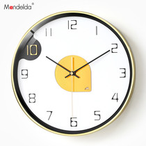  mandelda light luxury Nordic clock watch wall clock living room household mute personality creative art decoration punch-free