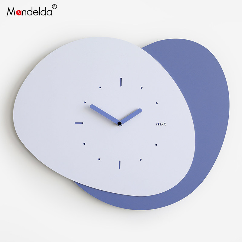 Mandelda punch-free home clock Nordic light luxury wall clock living room creative simple wall mute clock