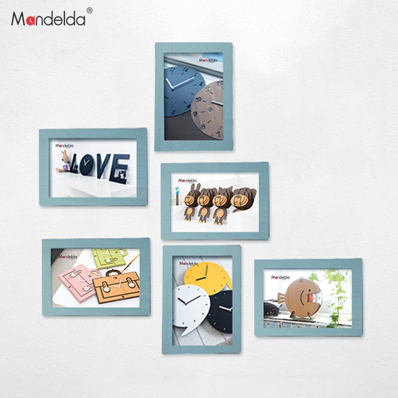 mandelda Simple modern living room hanging wall photo wall decoration photo frame wall Photo frame creative combination photo wall