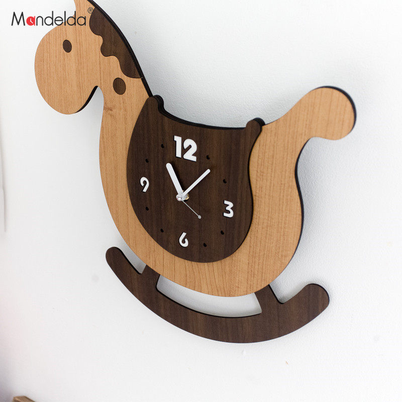 mandelda watch creative wall clock cartoon cute children's living room mute personality art hanging watch clock hanging wall