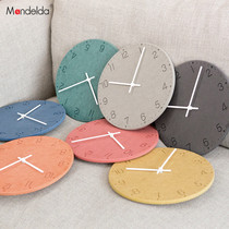 Mandelda clock fashion creative wooden clock modern minimalist hanging clock living room bedroom mute art light lavish