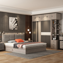 Italian minimalist master bed cabinet bedroom furniture combination set two rooms whole house furniture set five pieces