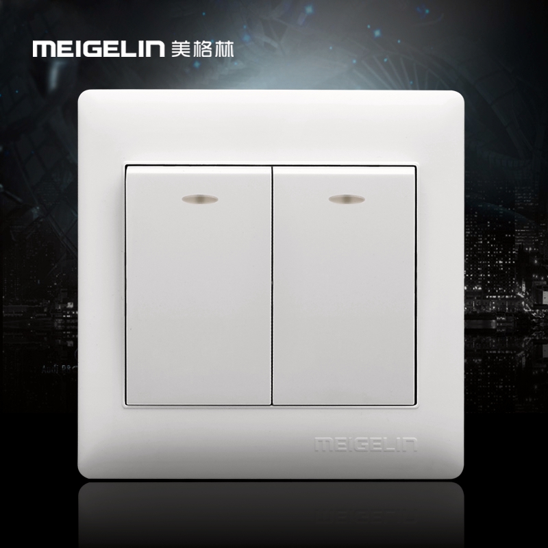 Type 86 wall switch socket panel 2 open two open two open multi-control fluorescent ivory white midway switch