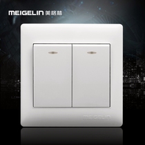 Type 86 wall switch socket panel two positions 2 open two open two open multi-control fluorescent ivory white midway switch