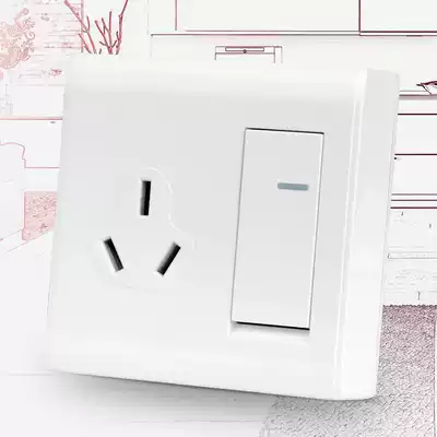 Surface-mounted wall switch socket panel three-hole 16A air conditioning water heater socket with switch one-open double-cut open box