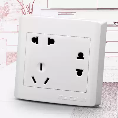 Surface-mounted wall switch socket panel 7 seven-hole socket porous two-two-three plug power outlet Ultra-thin open wire box