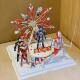 Internet-Famous Rotating Ferris Wheel Cake Decoration Plug-In Mech Superhero Boy Birthday Party Baking Dessert Ornament