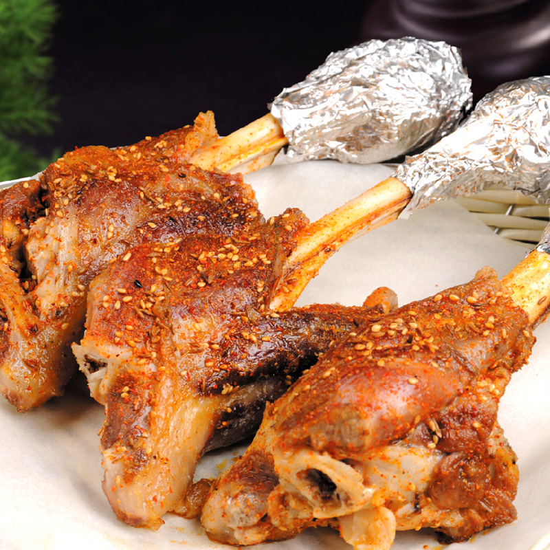 Roast lamb shank roast lamb leg stick bone cooked instant lamb Hulunbuir grassland specialty hand-torn leg of lamb 600g