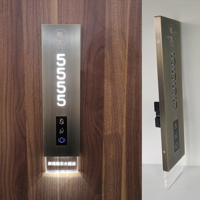 Customize high-end hotel room Number of rooms Number of hotel Luminous Number Plates Rooms Creative vertical version light extravagant logo