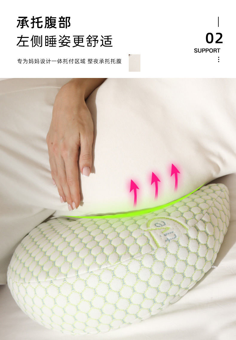 夏季凉爽可拆洗孕妇枕清爽不粘身孕妇侧睡托腹垫腰枕孕期睡觉侧卧 — 10