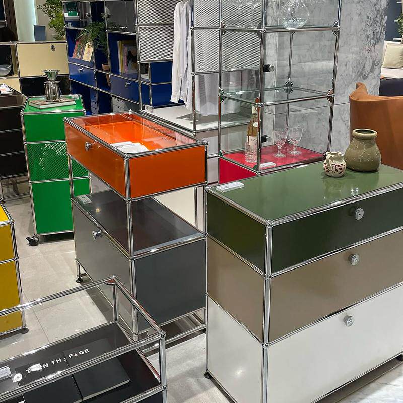 韩版USM模块组合柜子，橄榄绿餐边柜，简约网红INS装饰收纳斗柜，打造理想家居空间！🌿 -餐边柜-淘宝百科网