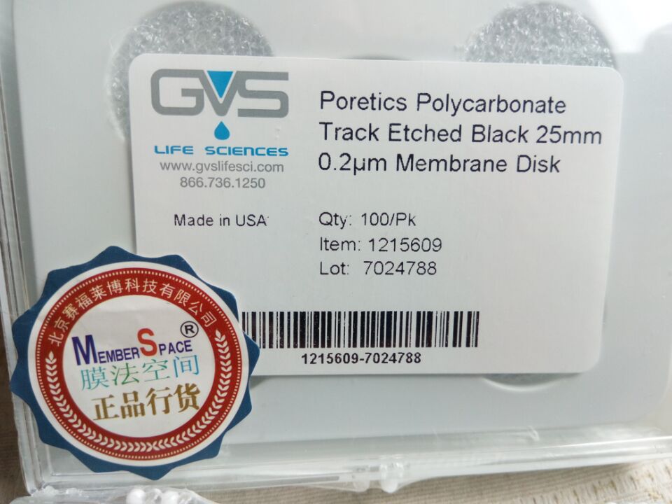 25mm黑色聚碳酸酯滤膜 PCTE 0.2um等同于Whatman 110656