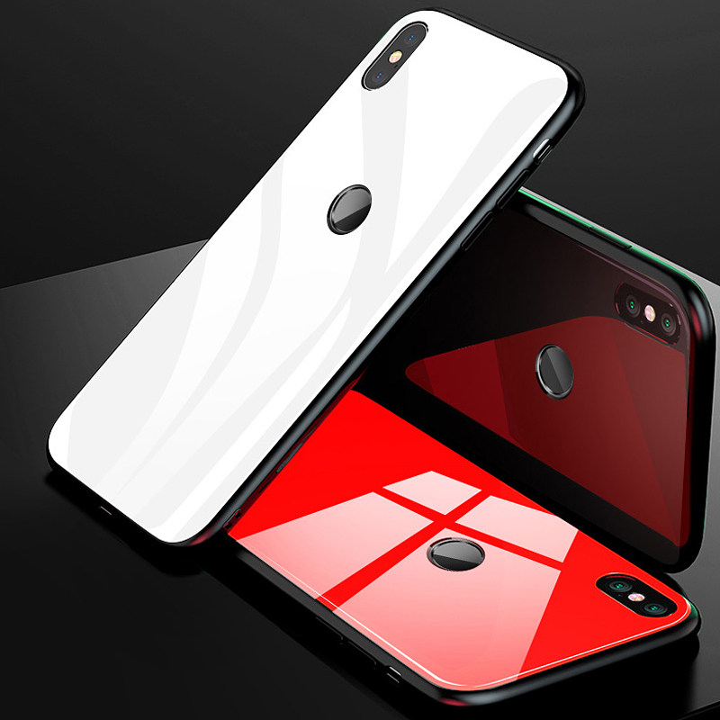 小米8手机壳8se探索版简约玻璃保护套个性创