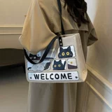 Мультяшный вместительный и большой весенний шоппер, портативная сумка на одно плечо