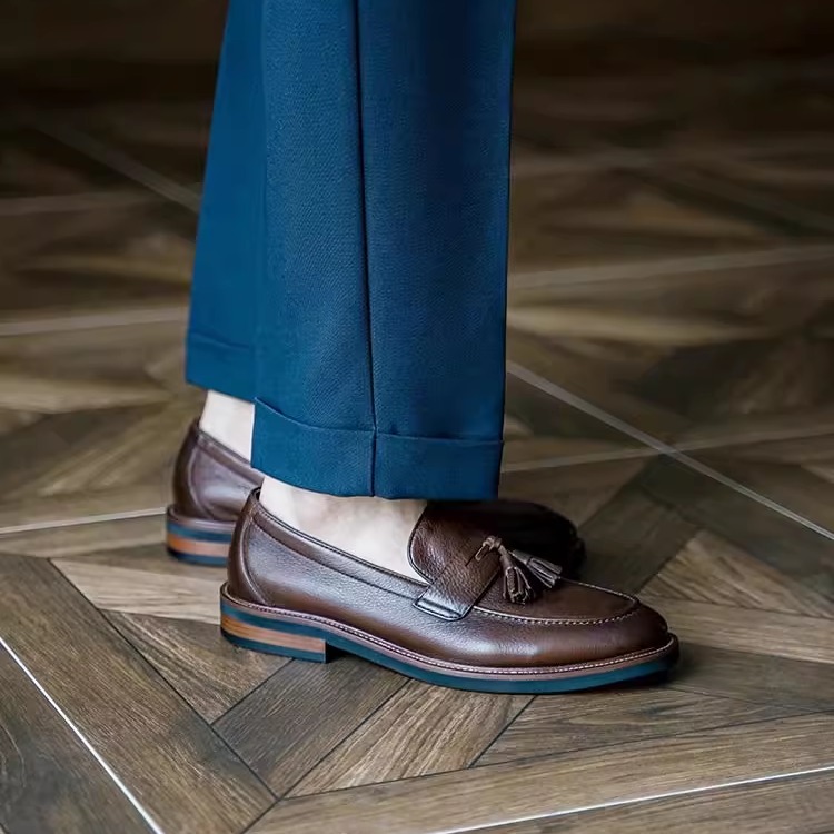 Деловая кожаная обувь, мужские лоферы с педалями, мужская обувь для ленивых ног, повседневная мужская обувь с кисточками, свадебная обувь для жениха