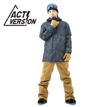 Japan Hokkaido ACTIVERSION waterproof wind and warm breathable veneer double board mens mountain ski pants