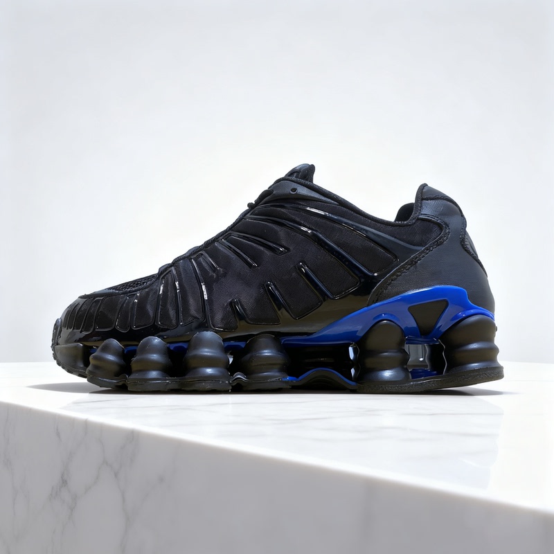 【Qujiu】Men's Shoes Classic Air Cushion Running Shoes Retro Air Cushion Shoes Women's Black and Blue Comfortable Shock-Absorbing Sports Shoes