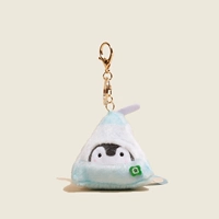 Голубой молочный пингвин, нелиняющая золотая пряжка, высота 8 см.