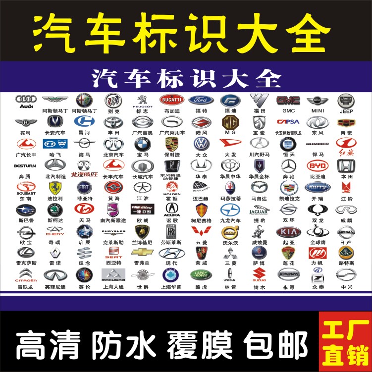 Car Brand Logo Grand Total Car Mark Wall Sign Car Logo Big Full Picture Car Mark Picture Wall Stickers Toddler Toddler