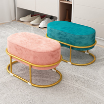 Light luxury small stool home shoe changing stool stool door wearing shoes stool tea table low stool creative flannel sofa pedal bench