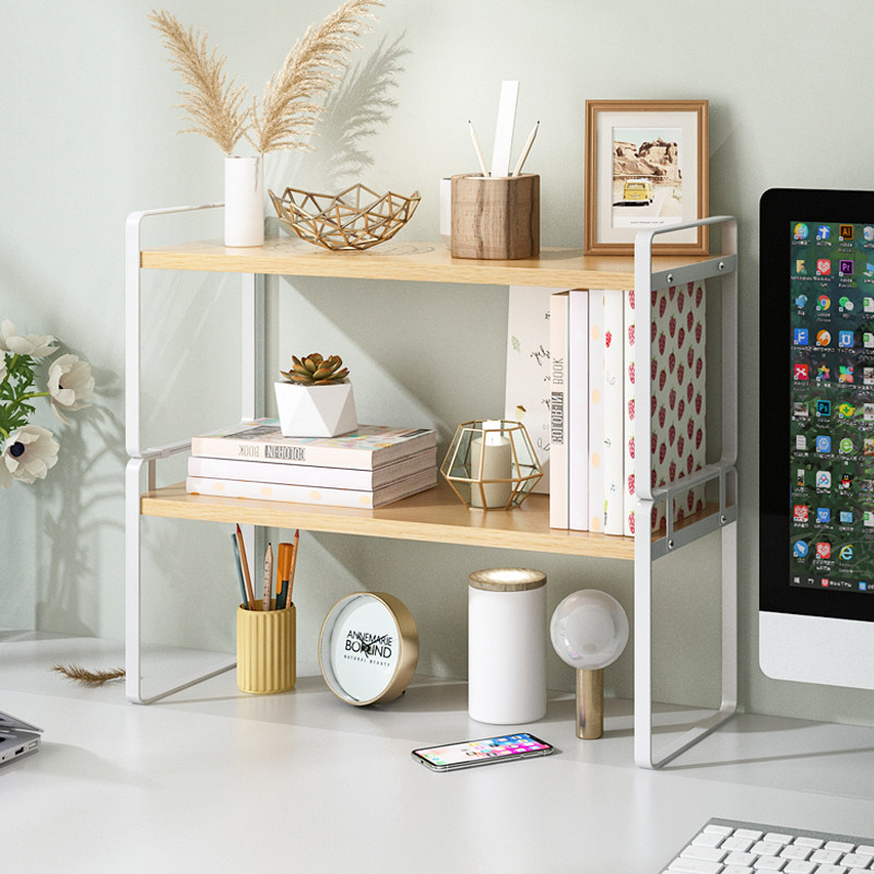 Shelf Storage Multilayer Kitchen Finishing Rack Office Desktop Multifunction Iron Art Desk Desk shelf