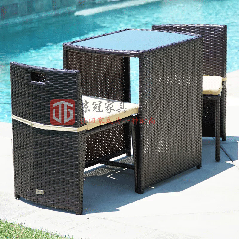 Creative Outdoor Open Air Balcony Vines TABLE AND CHAIRS COMBINED MINI CASUAL RATTAN CHAIR SMALL TEA TABLE THREE SETS MODERN MINIMA 