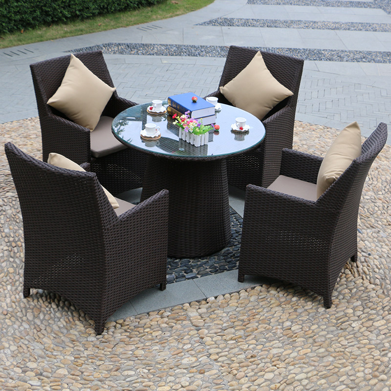 Outdoor Furniture Rattan Chairs Five Pieces of Imitation Vine Courtyard Casual Table And Chairs Combination Fashion balcony Vacated Chair Outdoor Chairs 