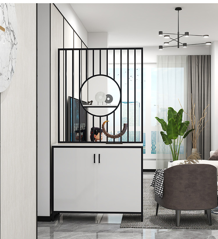 Modern light and luxury integrated porch cabinet shoe cabinet decoration home shelter living room screen hollow partition storage cabinet
