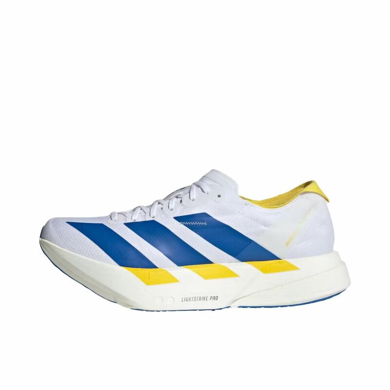 Adidas Grip-Resistant and Wear-Resistant Low-Top Marathon Racing Running Shoes for Men, White and Blue Ki9388 g Warehouse