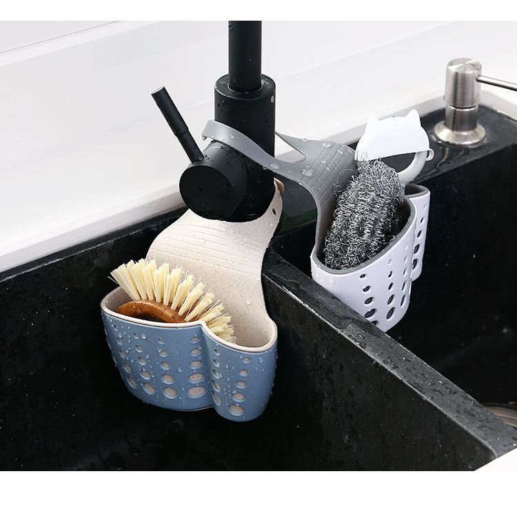 Bồn rửa chén cống nhà bếp tiện ích nhựa lưu trữ giỏ kệ sáng tạo kệ lưu trữ nhà bếp cống giá nhà nồi hấp