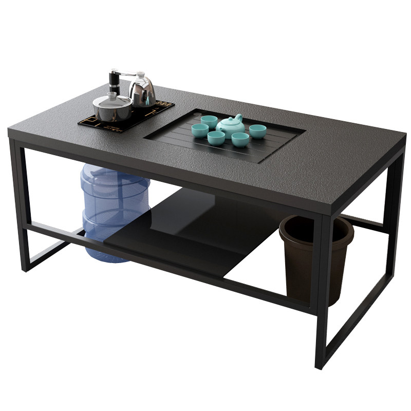 Fire stone kung fu tea table office kung fu tea table modern minimalist office stainless steel tea table automatic water supply