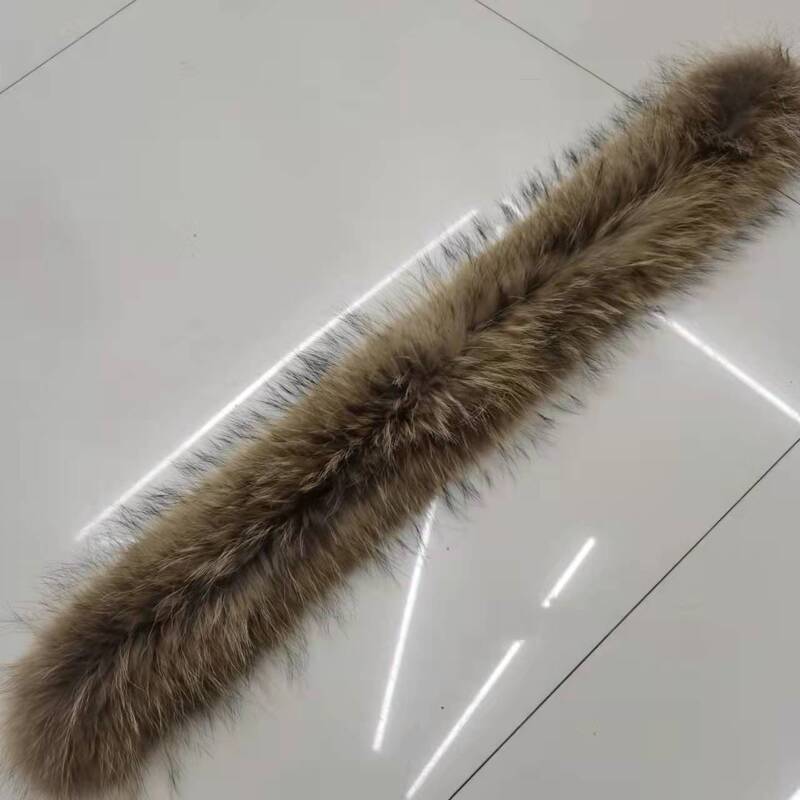 Manufacturer's Real Raccoon Fur Collar, Fur Trim, down Jacket, Parka, Large Hood Collar, Straight Collar, Sold Separately, Unisex, Versatile Collar