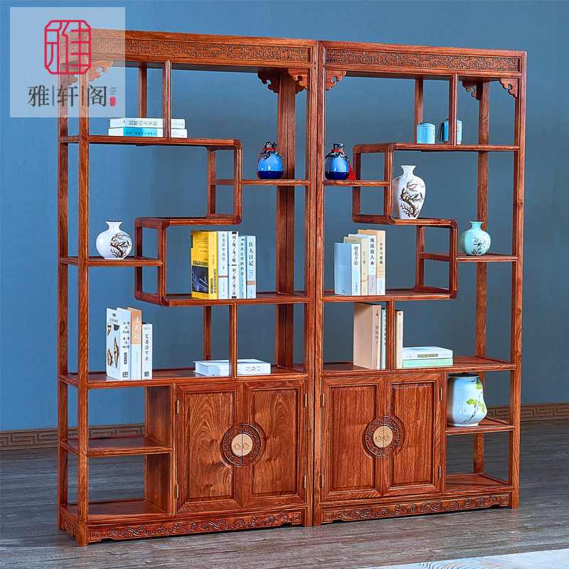 Hedgehog red sandalwood mahogany furniture Bogu shelf Chinese rosewood shelf partition Duobaoge solid wood porch cabinet