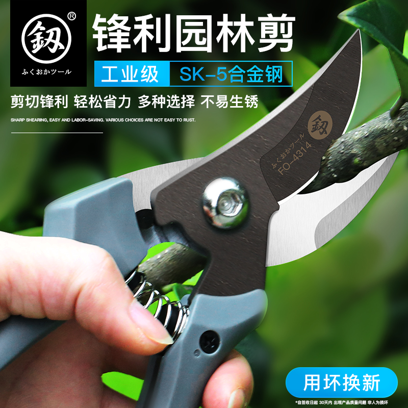 Japan Fukuoka Import 8 Inch Pruning Twigs Cut Twigs Cut Fruit Tree Cut Garden Shears Cut and Sold prunes Pruning Sheared Scissors Gardening Shears