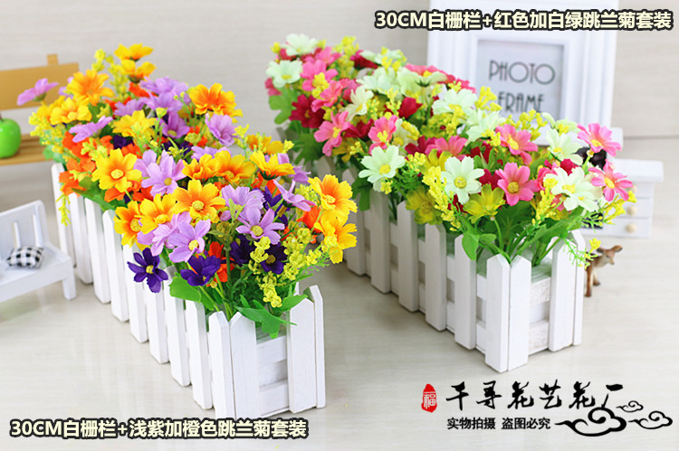Hoa giả trồng chậu vườn nhỏ trong chậu bàn cà phê bàn ​​hoa chậu hoa nhân tạo hàng rào hoa nhựa hoa trang trí đồ dcor phòng ngủ