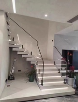 Wuhan staircase stainless steel swimming clip glass guardrail solid wood handrail balcony bay window swimming pool duplex villa loft