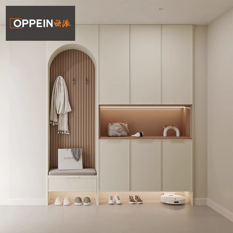Europie Custom Shoe Cabinet 2023 new entrance Xuantian cabinets incorporate Home doorway Shoe cabinet leaning against wall Cream Wind-Taobao