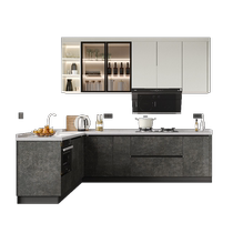 Oppein integrated cabinet customization light luxury open home kitchen kitchen cabinet quartz stone countertop stove cabinet Starry Night