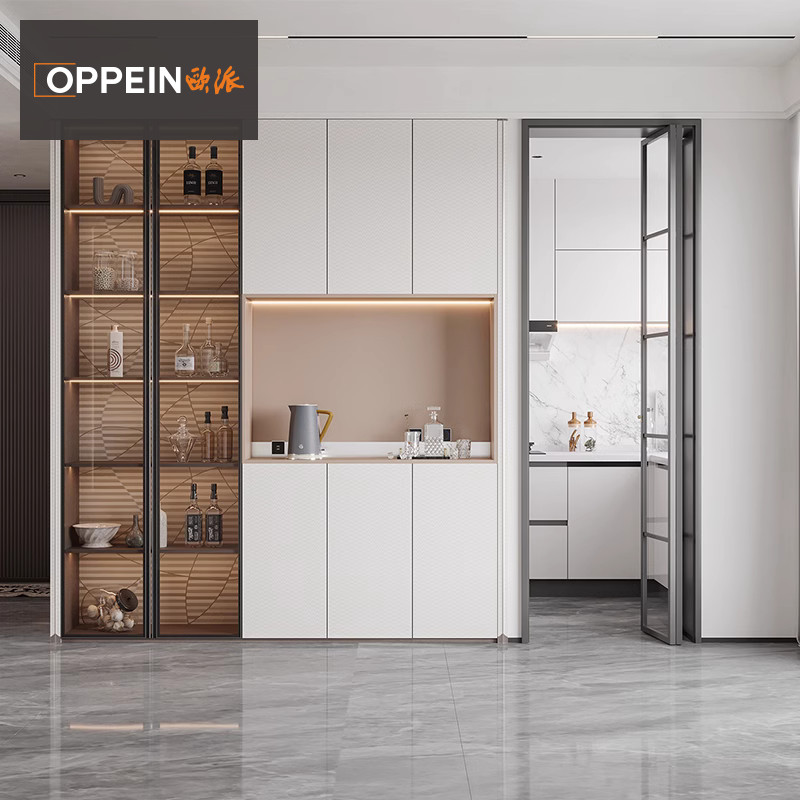 Opie Full House Custom Home Living Room Dining Side Cabinet Disposal Multifunctional Wine Cabinet Show Storage Tea Water Cabinet Leaning Against Wall-Taobao