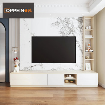 Oppein light custom tv cabinet living room wall-to-wall integrated full-wall tv cabinet floor-standing cabinet storage cabinet modern and simple