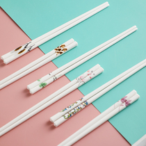 Network hong tao ci chopsticks mold moistureproof anti-slip Bacteria Environmental Protection high temperature chopsticks bone china household gifts 6 10 pairs