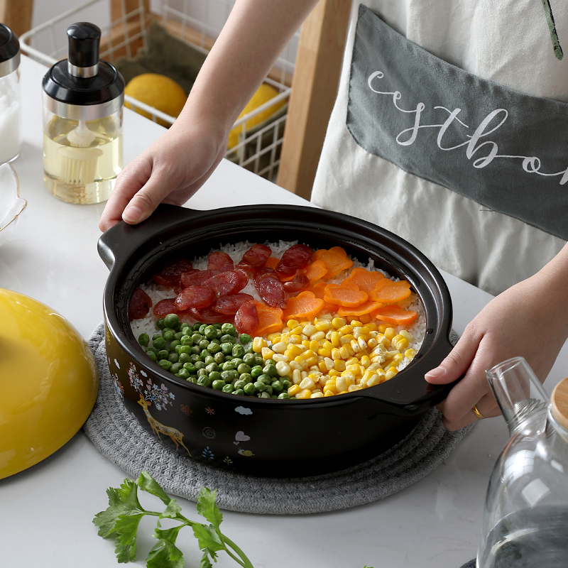 Ceramic claypot rice special casserole yellow stewed chicken stone pot bibimbap high temperature rice noodle casserole pot gas household trumpet