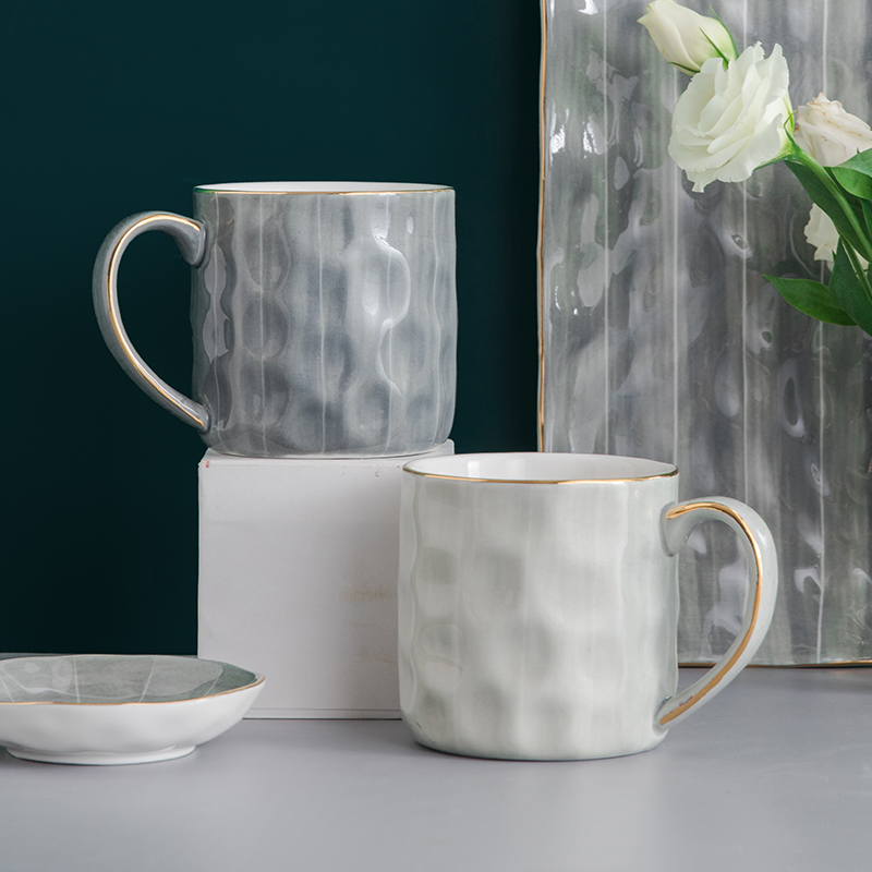 Light Extravagant Mark Cups Ceramic Cups Coffee Cups Office Cups Creative Tide Couples Cups Large Capacity Personality Water Cups