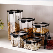 Kitchen Plastic Seal Tank Transparent Food Grade Five Grain Cereals Storage Jars Household With Lid Preservation Box Containing Box