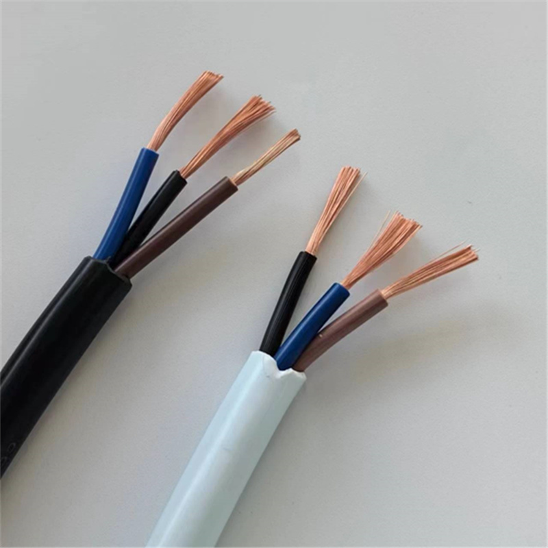 Kunshan Changjiang Electric Wire Three-Core National Standard Rvv3*0.5/0.75/1/1.5/2.5/4 Square Soft Sheathed Black and White Cable