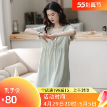 Spring Summer Sleeping Dress Woman 2022 New Summer Extras Modale Sleepwear Thin pregnant woman Big code Home Gress