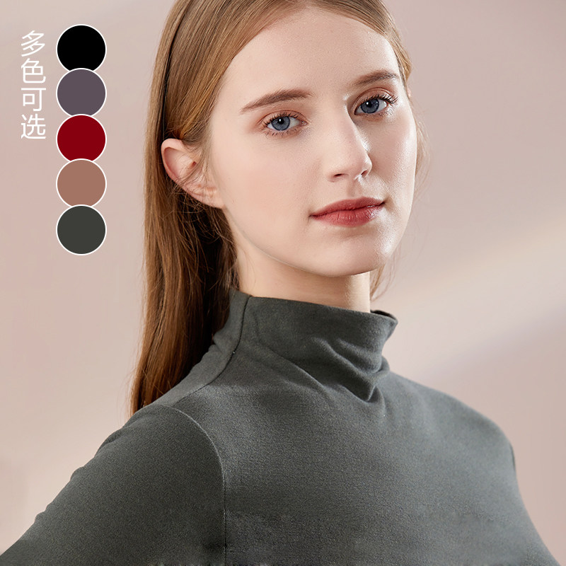 Italian Grand-Lesemi-high-collar undershirt woman slim fit inside a 2020 foreign pie black long sleeve T-shirt Spring autumn 100 hitch