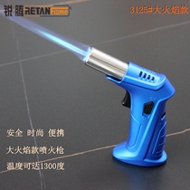 Moxibustion welding gun anti-wind fire spray gun gas butane gas straight flush lighter baking welding mens barbecue igniter