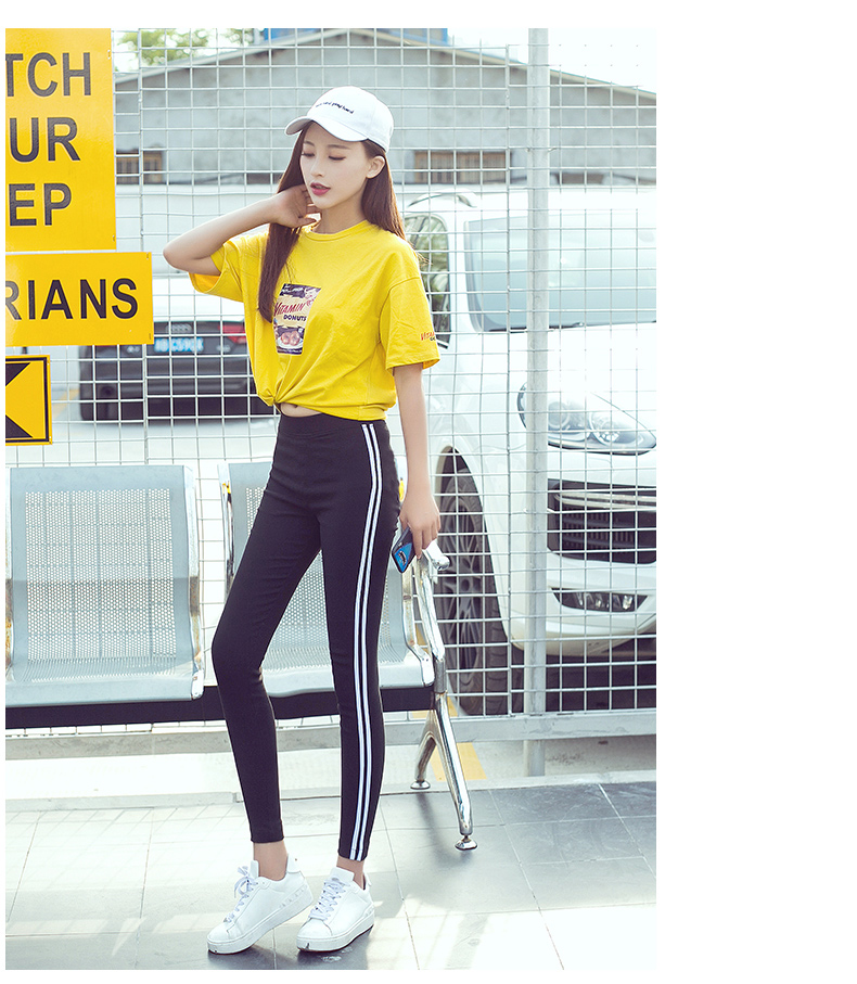 Mùa đông 2018 phiên bản Hàn Quốc của quần legging size lớn mặc cùng nhung dày bó sát sọc mùa thu và quần thể thao mùa đông quần legging lửng
